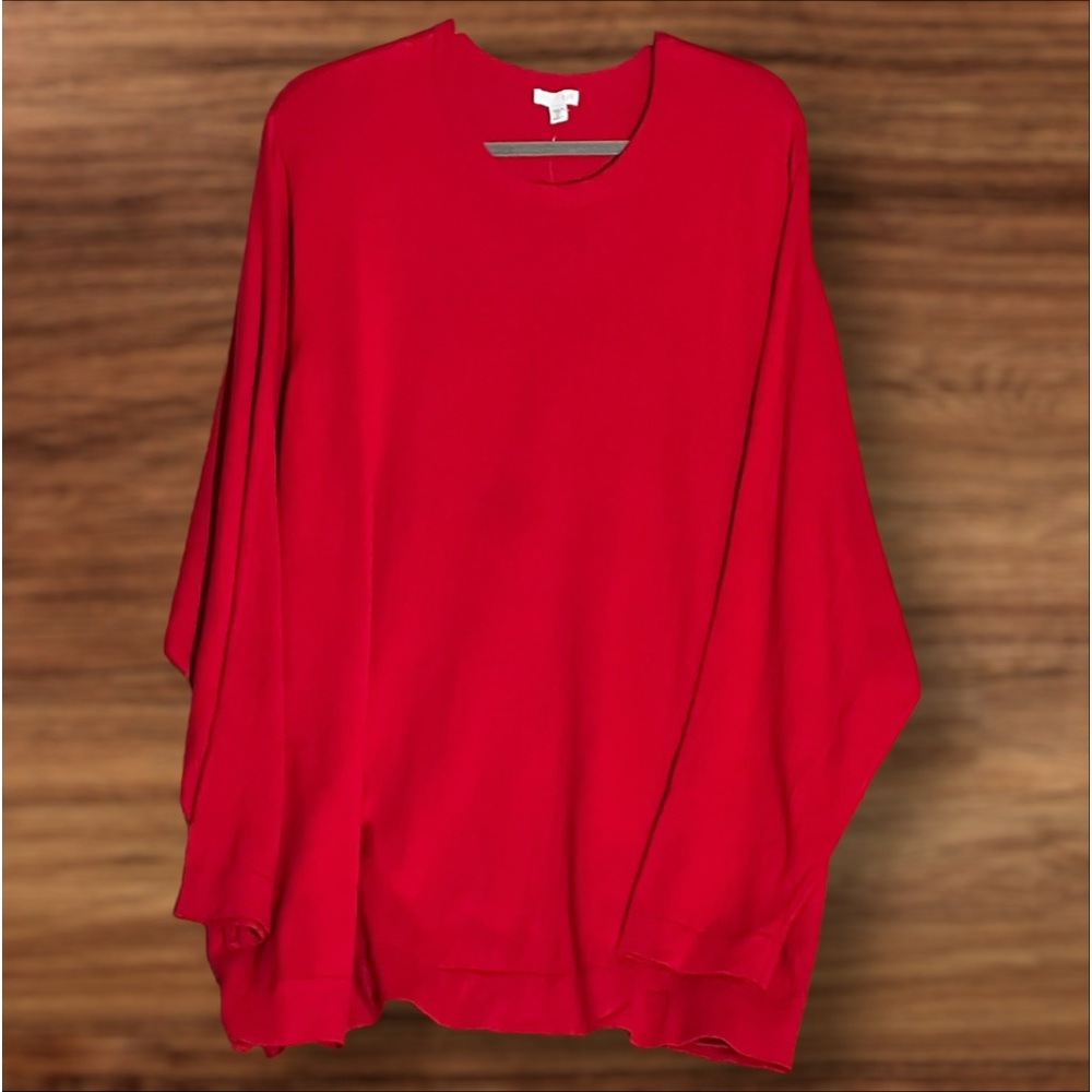 J JILL Long Sleeve Tunic Sweater - Perfect Red - 4X - NWT
